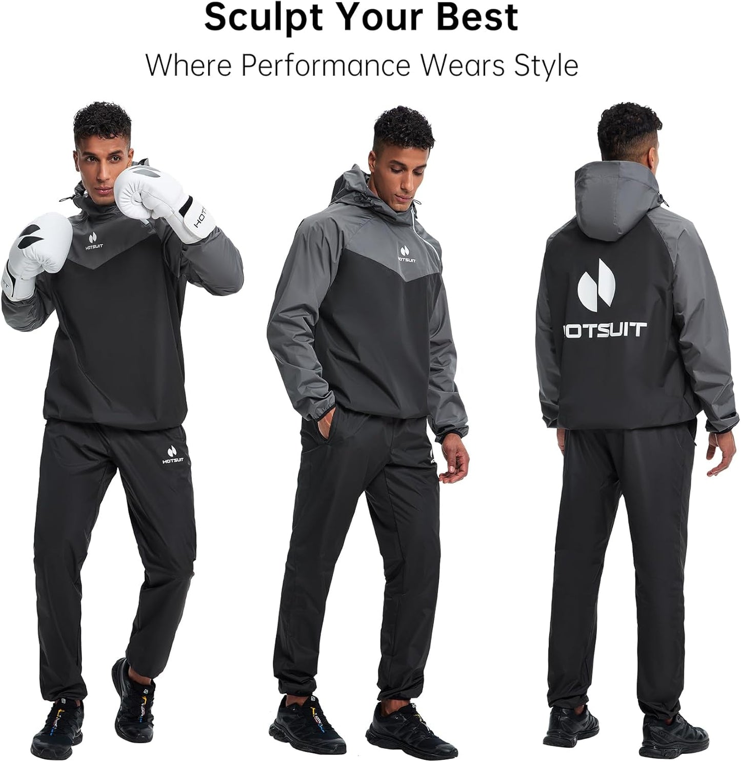 Sauna Suit for Men Sweat Sauna Jacket Pant Gym Workout Sweat Suits